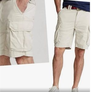 POLO RALPH LAUREN Men's khaki Denim Logo Cargo Shorts